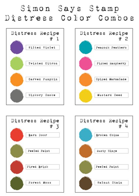 Distress Color Combos - Simon Says Stamp Blog Tattoos Foot, Tattoo Fairy, Pattern Tattoos, Distress Ink Techniques, Tattoos Butterfly, Tattoos Rose, Key Tattoos, Distress Markers, Canning Labels