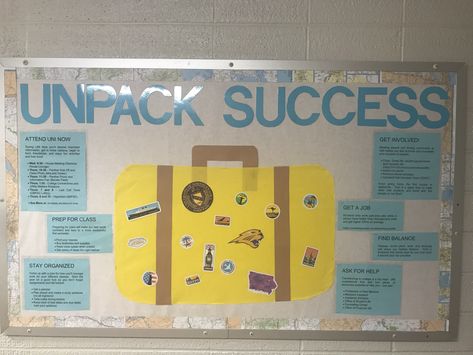 RA board #ResLife #RA #bulletinboard Ra Travel Theme Bulletin Boards, Inspirational Bulletin Boards, Ra Bulletins, Ra Boards, Ra Bulletin Boards, Res Life, Resident Assistant, Ra Ideas, Future Teacher