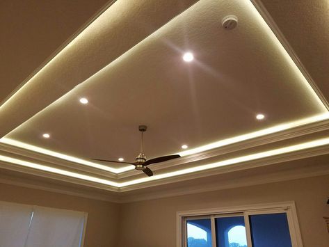 Rope Lights Bedroom, Tray Ceiling Lighting, False Ceiling For Hall, Ceiling Classic, False Ceiling Ideas, Office Light, False Ceiling Bedroom, False Ceiling Living Room, Ceiling Plan