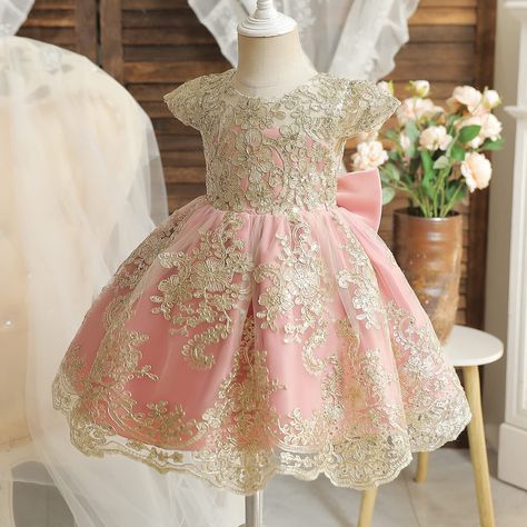 Girls' Tulle Flower Princess Wedding Dress for Toddler and Baby Girl Tutu Design, Vintage Princess Dress, Girls Ball Gown, Wedding Dresses For Kids, Felt Headband, Vintage Princess, Flower Girl Dress Lace, Bday Girl, New Years Dress