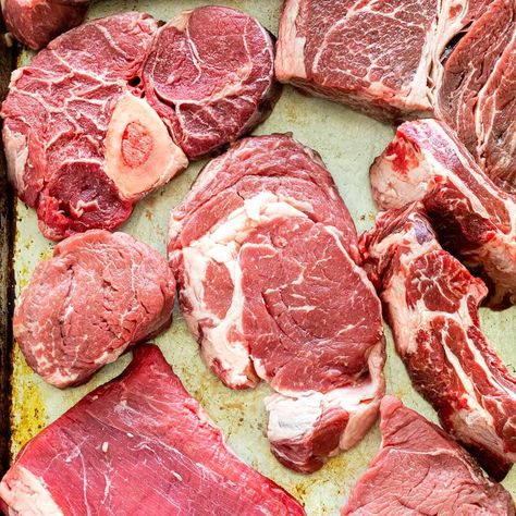 Fresh Meat Photography, Meat Pictures, Tasty Beef Stew Recipe, Meat Photography, Expensive Steak, Different Cuts Of Beef, Cow Meat, Carnicerias Ideas, Butcher Meat