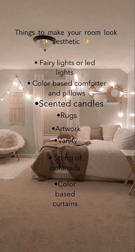 Cute Room Arrangements, White Walls For Bedroom, Things To Have In Bedroom, Beige Aesthetic Room Ideas Cozy, Cute Beige Room Ideas, Asthmatic Bedroom, Cute Room Ideas Boho, How To Make Room Look Aesthetic, Cute Room Designs For Small Rooms