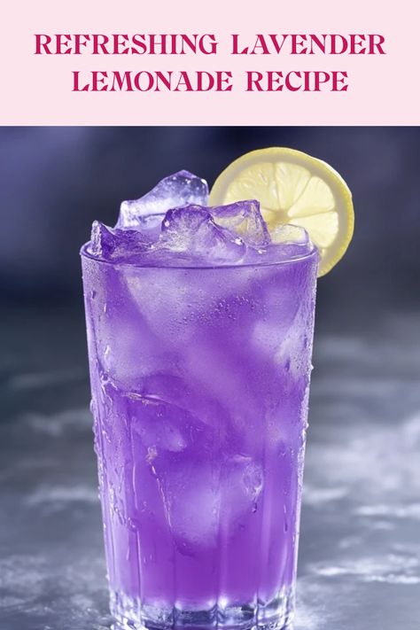 This pin showcases a delightful glass of Lavender Lemonade, perfect for spring evenings. The combination of fresh lemons and floral lavender makes this refreshing drink a great idea for any gathering. Lavender Tea Benefits, Grape Lemonade, Lavender Lemonade Recipe, Lemon Centerpieces, Lavender Cookies, Purple Food Coloring, Summer Coolers, Home Refresh, Culinary Lavender