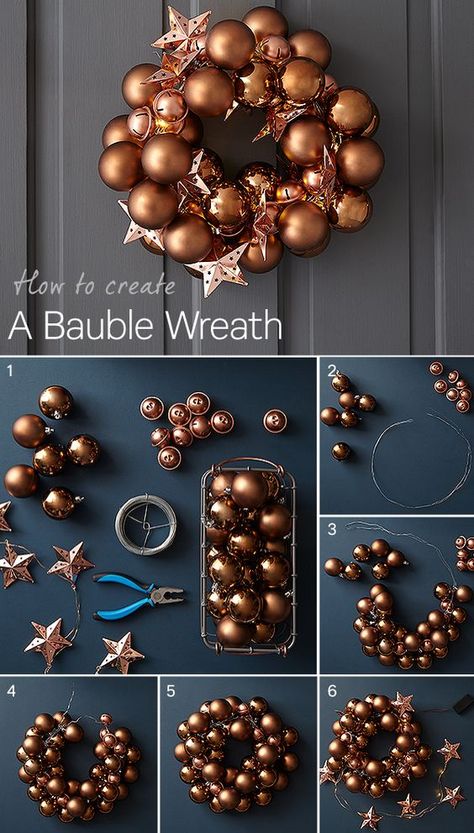 Julkransar Diy, Bauble Wreath, Xmas Baubles, Christmas Ornament Wreath, Xmas Wreaths, Wreaths Diy, Silver Christmas, Christmas 2020, Christmas Wreaths Diy