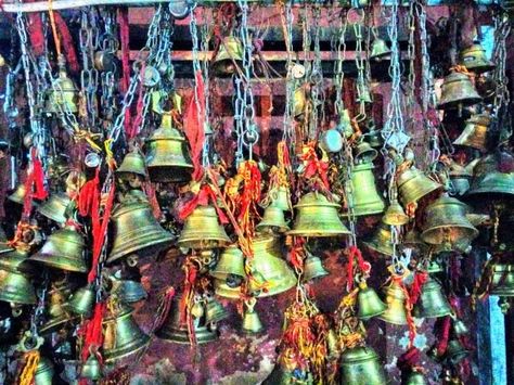 Maze of bells at Shiva dol, Sibsagar, Assam, India Spiritual Garden, Love Bells, Temple Bells, Ring My Bell, Bed King, Seth Godin, Hand Bells, Indian Temple, Prayer Flags