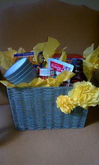 Gift basket with ice cream goodies. Tissue paper flowers dressed it up! Women's Retreat, Womens Retreat, Tissue Paper Flowers, Gift Basket Ideas, Party Animal, Christmas Gift Baskets, Diy Birthday Gifts, Basket Ideas, Diy Birthday