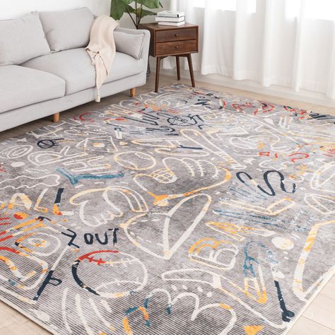 Noted mural artist Katie Merz has created a delightful sports-themed rugs that depicts her highly distinctive glyph-art style. Baseball Nursery Theme, Baseball Theme Room, Sports Room Boys, Sports Nursery Theme, Kids Sports Room, Baseball Nursery, Sports Rug, Mural Artist, Playroom Rug