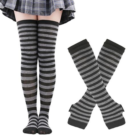 Gender:Women's; What's in the box:Gloves,Socks; Quantity:2; Types:Christmas Socks,Knee Socks; Holiday:Christmas Eve,Mardi Gras,Carnival,Christmas; Style:Retro Vintage; Material:Polyester; Listing Date:11/07/2023; Production mode:External procurement Striped Thigh High Socks, American Festivals, Striped Gloves, Striped Knee High Socks, Halloween Socks, Winter Socks, Thigh High Socks, Warm Socks, Long Socks