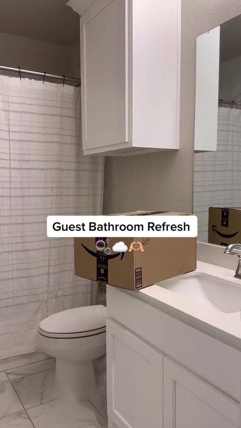 Decorating Guest Bathroom, Guest Bathroom Stock, Guest Bathroom Decor Inspiration, Guest Bathroom Restock, Guest Bathroom Essentials, Apartment Bathroom Decor Ideas, Dallas Apartment, Bathroom Refresh, College Room