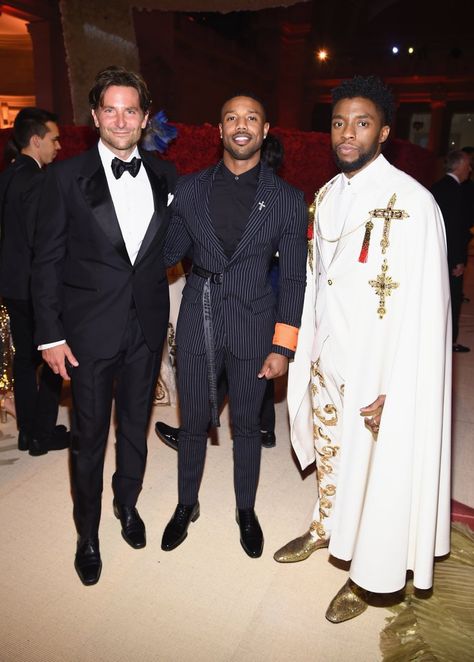 Black Panther Cast, Michael Bakari Jordan, Black Panther Chadwick Boseman, Men's Tuxedo, Michael B Jordan, Vintage Black Glamour, Black Hollywood, Chadwick Boseman, The Met Gala