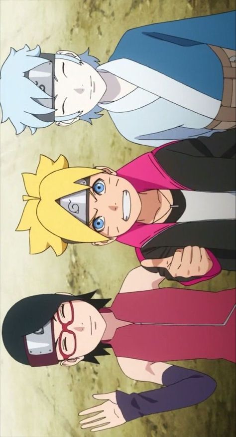 Team Konohamaru, Team 7 Boruto, Tim 7, Hataraku Maou Sama, Boruto Sarada, Boruto And Sarada, Boruto Characters, Naruto Teams, Naruto Sketch