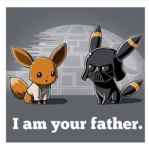 "I am your father. NOOO, that's impossible!" #pokejapan #pokemon #japan #anime #starwars Pokemon Star, Pokemon Star Wars, Mommy Shirt, Retro Girl, Pokemon Eevee, Pokémon Master, Pokemon Memes, Pokemon Funny, Ciel Phantomhive