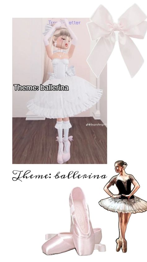 Dti Fits Ballerina, Dress To Impress Ballerina, Roblox Dress, Dti Hacks, Happy Dresses, Dti Ideas, Dti Fits, Aesthetic Roblox Royale High Outfits, Ballerina Dress