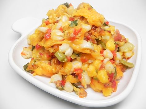 Old School Hominy Casserole Hominy Casserole With Fritos, Casserole With Fritos, Green Chile Casserole, Hominy Casserole, Hominy Recipes, Popular Casseroles, Pork Casserole, Food Network Canada, Recipes Breakfast