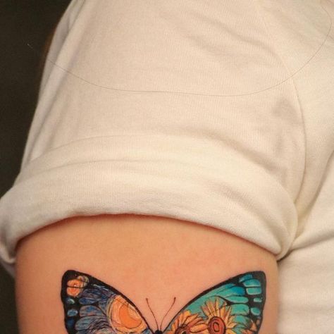 Van Gogh Butterfly Tattoo, Van Gogh Tattoo, Van Gogh Museum, Van Gogh Art, Butterfly Tattoo, Vincent Van Gogh, Van Gogh, Tattoo Artists, Art Tattoo