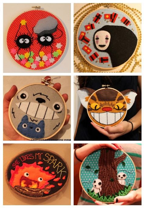 Studio Ghibli Embroidery, Starwars Crochet, Ghibli Embroidery, My Studio Ghibli, Library Work, Soot Sprites, No Face, 자수 디자인, Sewing Studio