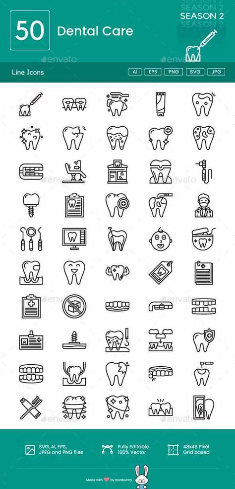 Dental Care Line Icons, Icons | GraphicRiver Dental Instagram Highlight Cover, Curly Icon Mouthwashing, Dental Icon, Dental Vector Icons, Best Icons, Instagram Design, Line Icon, Dental Care, Icon Design