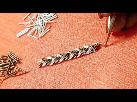 Aari Work Tutorial 97 | Zardosi Braid Stitch Tutorial | Simply Aari - YouTube Zardosi Work Design, Sarees Simple, Bead Embroidery Designs, Braid Stitch, Zardosi Embroidery, Zardosi Work, Simple Work, Tambour Embroidery, Stitch Tutorial