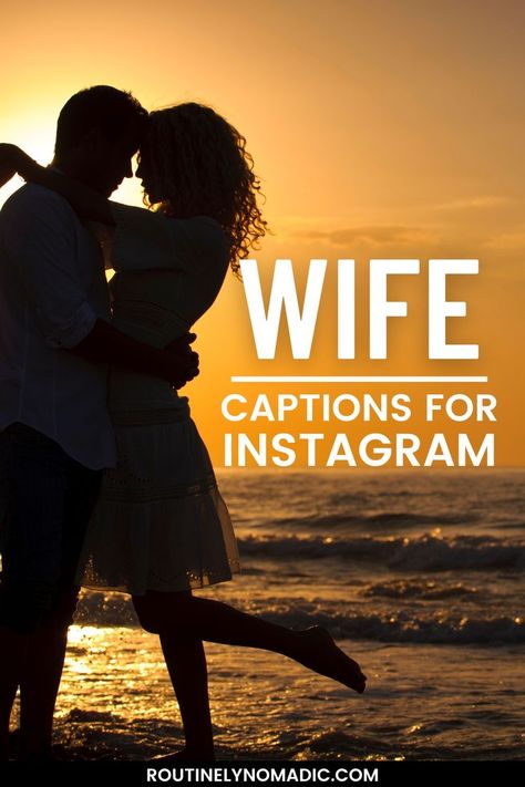 Couple on beach with words wife captions for Instagram Husband And Wife Pic, Family Captions, Sweet Captions, Best Captions, Best Wife, Amazing Husband, Cute Captions, Birthday Captions Instagram, Love Your Wife