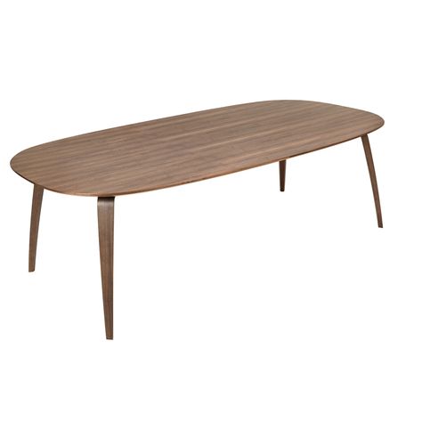 GUBI Ellipse walnut Table Komplot design modern wood oval dining table Gubi Dining Table, Organic Table, Simple Dining Table, Planter Table, Outdoor Table Lamps, Oval Table Dining, Dining Table Design, Living Table, Wooden Dining Tables