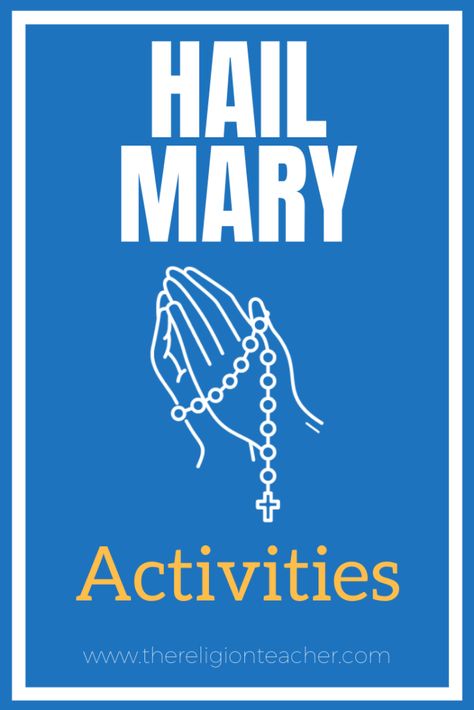 A collection of Hail Mary activity ideas to introduce the prayer to students so they can meditate on its meaning and integrate it into their prayer lives. Hail Mary Prayer Catholic, Ccd Activities, Hail Mary Prayer, Sunday School Games, School Prayer, Personal Prayer, Youth Activities, Senior Activities, Activities For Teens