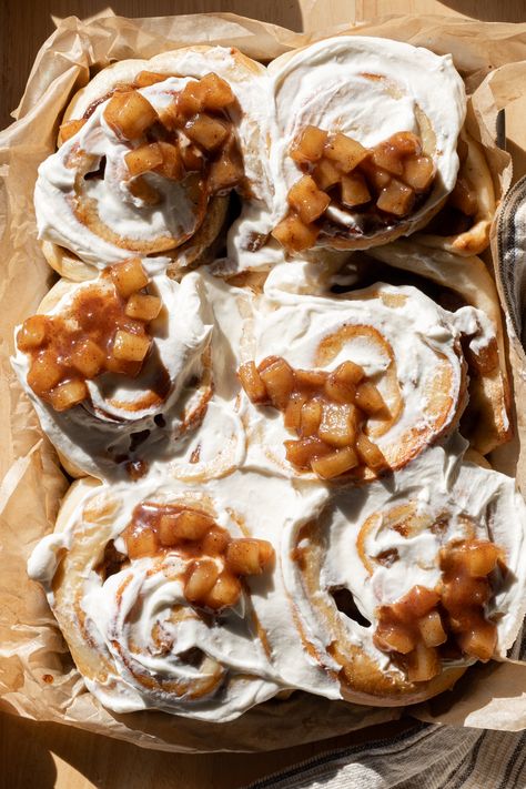 Apple Pie Cinnamon Rolls | Fresh Bean Bakery Apple Pie Cinnamon Rolls, Ice Cream Muffins, Cinnamon Roll Apple Pie, Yeast Bread, Cookie Pie, Apple Pies Filling, Bakery Recipes, Favorite Kitchen, Quick Bread