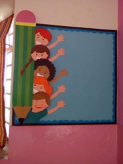 Soft Board Decoration Ideas For Kindergarten, Class Board Decoration Ideas For Kindergarten, Classroom Softboard Decoration Ideas, Soft Board Decoration Ideas For School Classroom Decor, Class Register Decoration Ideas, Softboard Decoration Ideas For School, Soft Board Decoration, Class Board, Soft Board