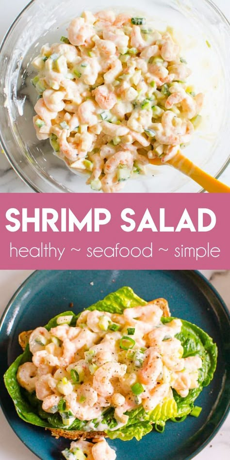 Shrimp Salad Recipes Healthy, Sea Food Salad, Sea Food Salad Recipes, Shrimp Salad Recipes, Salad Recipes Healthy, Shrimp Recipes Healthy, Diner Recept, Healthiest Seafood, Healthy Shrimp