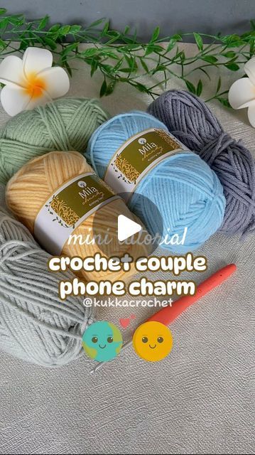 Putri 🌸 on Instagram: "Crochet Phone Charm 🌎☀️ hi, everyone! hope you guys are doing great 🤗 I’m back with mini tutorial, perfect for yarn scrap project: phone charm (ib: juonunghi on tiktok). hope you guys enjoy this mini tutorial and I’ll be back with full tutorial project soon happy crocheting! 💗 milk cotton yarn from @gomerajut   #crochet #crochetcharm #kukkacrochet #crochettutorial #crochetaddict #crochetersofinstagram #crochetlover #crochetlove #crochetgifts #crochetideas #crochetbagcharm #crochetpattern #crocheting #crochetinspiration #crocheter #crochetlife" Crochet Mobile Charm, Crochet Ideas With Scrap Yarn, Crochet Phone Charm Tutorial, Phone Crochet Charms, What To Crochet With Scrap Yarn, Crochet Charms Tutorial, Small Crochet Charms, Simple Cute Crochet Ideas Easy, Milk Cotton Yarn Projects