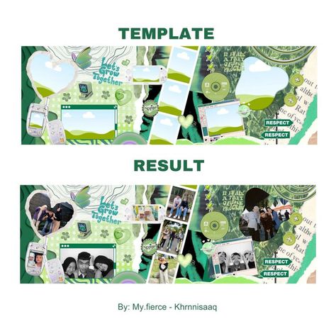 #canvatemplates #InstagramStoryTemplate #InstaStoryTemplate Digital Scrapbook Layouts, Image Collage Design Layout, Green Scrapbook Ideas, Elemen Canva Keyword, Canva Layout Ideas, Collage Scrapbook Layouts, Green Scrapbook, Instagram Design Creative, Creative School Project Ideas