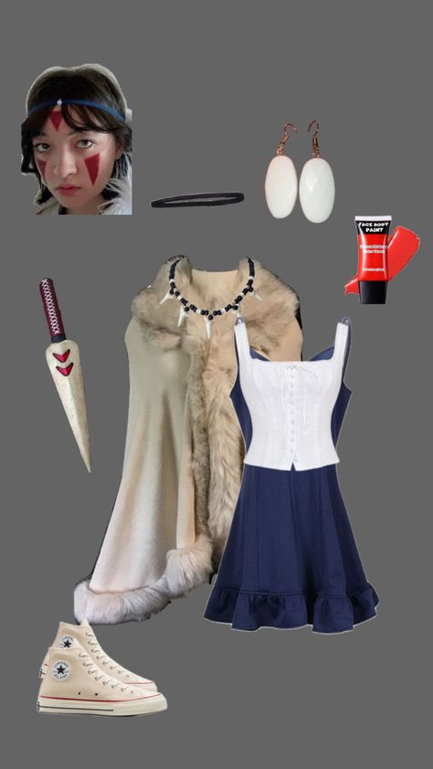 San- Princess Mononoke #costume #inspo #halloween #fall #princessmononoke #explorepage Princess Mononoke Costume, Princess Mononoke San, Princess Mononoke Cosplay, Party Costumes, Costume Inspo, Princess Mononoke, Easy Halloween Costumes, Halloween Fall, Halloween Outfits