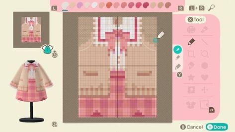 Acnh Clothes Design Pixel, Cute Animal Crossing Outfits Design Grid, Acnh Clothing Template, Acnh Dress Pixel, Acnh Phone Case Design, Animal Crossing Outfits Design Grid, Animal Crossing Codes Clothes, Acnh Clothes Pattern Grid, Animal Crossing Dress