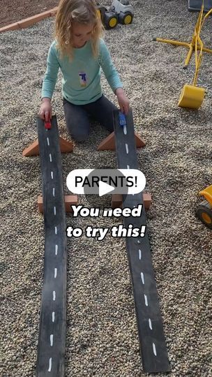 178K views · 3K reactions | DIY RUBBER ROADS!⚠️🚗 These might be the easiest things I’ve ever created! I’ve shared about these on the blog and in stories before, but several of you asked that I make this a permanent feed post, so here we are! ☺️🙌 Now you can save it or share it more easily.

SAVE THIS POST! Share it with someone who has a car lover!

These rubber roads are perfect for sensory play! In a sandbox, rock pit, mud pit, on the grass, inside, whatever! They only take a few dollars to make too!

WHERE DO YOU FIND THE RUBBER ROADS? 
✅Go to your favorite local hardware store or home store. I went to Home Depot. 
✅Find the flooring department. 
✅Look for rubber baseboards that are pre cut and grab a few! These were each maybe $2? I bought five of them.

*You could also get a big rol Rubber Baseboards, Way To Play Road Ideas, Outdoor Car Track For Kids, Outdoor Toy Car Race Track, Black Baseboards, Outdoor Roads For Toy Cars, Outdoor Sensory Play, Diy Road For Toy Cars Race Tracks, Car Tracks For Kids