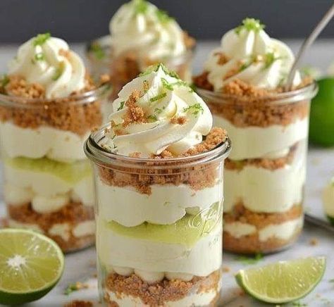 Key Lime Parfait, Cheesecake Parfait Recipes, Cheesecake Parfait, Cheesecake Parfaits, Key Lime Cheesecake, Cheesecake Mousse, Key Lime Juice, Parfait Recipes, Lime Cheesecake