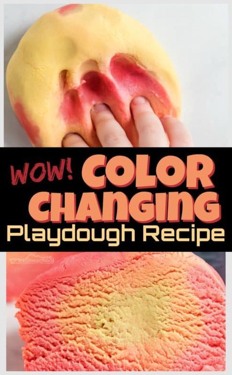 Take your homemade playdough to a whole new level of FUN with this amazing Color Changing Playdough! This is such a fun and easy play dough recipe for toddler, preschool, pre k, kindergarten, first grade to explore heat sensitive science project while having fun with a hands on activity perfect for summer learning! Quiet Activities For School Age Kids, Desert Activities For Preschool, Osc Activities, Playgroup Themes, Kool Aid Play Dough Recipe, Exploding Watermelon, Arizona Animals, Monumental Vbs, Playdough Ideas