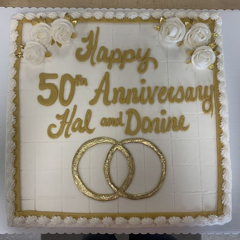 Happy 50th Anniversary, Rectangle Cake, Happy 50th, Golden Frame, Anniversary Cake, 50th Anniversary, Gingerbread, Decorative Tray, Cake