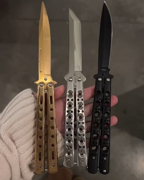 Get your paws on these butterfly 🔪! Just restocked and ready to ship to you 🦋 Butterfly Knives Aesthetic, Butterfly Knife Aesthetic, Cool Knife, Portrait Drawing Tips, Butterfly Knives, Knife Aesthetic, Tactical Swords, Fairy Shoes, Butterfly Knife