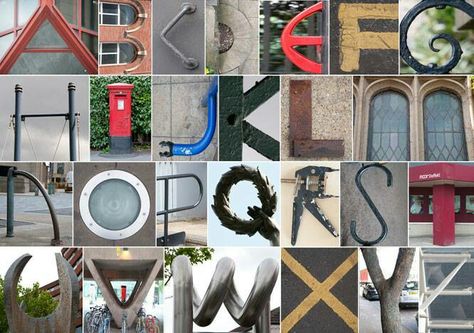 Alphabet Typology Photography, Perspective Illusion, Architectural Font, Photography Alphabet, Alphabet Art Photography, Alphabet Photography Letters, Art Homework, Digital Photography Lessons, Alphabet Photography