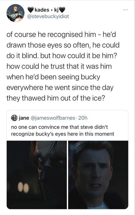 Steve Rogers X Bucky Barnes Fan Art, Marvel Movies In Order, Stucky Fanart, Bucky And Steve, Marvel Quotes, Bucky Barnes Winter Soldier, Avengers Memes, Marvel Jokes, Marvel 3