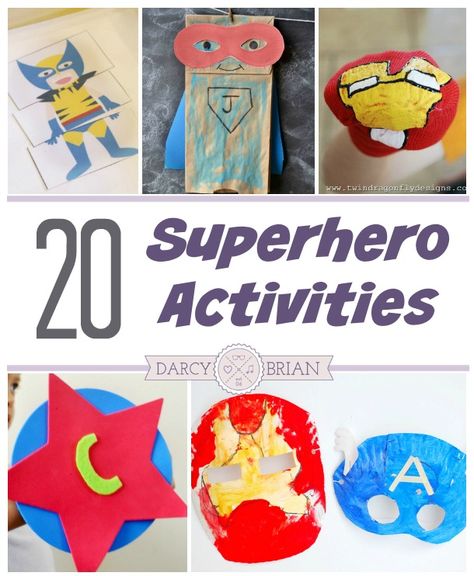 Does your kid love superheroes? Check out this list of 20 superhero activities for kids and fight boredom for good. There are superhero crafts, free printables, and other ideas! Perfect for preschool children through elementary age students. Superhero Activities For Kids, Superhero Preschool, Superhero Activities, Super Hero Activities, Superhero Crafts, Superhero Classroom, Super Hero Theme, Preschool Programs, Summer Preschool