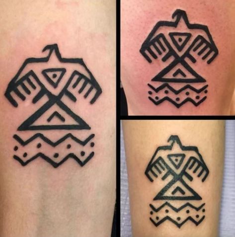 The Standing Rock Thunderbird Tattoo | Painful Pleasures Community Sioux Native American Tattoos, Native Tattoo For Men, Iroquois Tattoo, Navajo Tattoos, Sioux Tattoo, P Tattoos, Native American Star Quilts, Navajo Tattoo, Cherokee Indian Tattoos