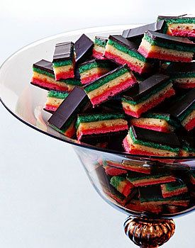 My very favorite thing ever - rainbow cookies!! Seven Layer Cookies, Italian Rainbow Cookies, Layer Bars, Italian Bakery, Cake Mug, Rainbow Cookies, Almond Paste, Almond Flavor, Italian Cookies