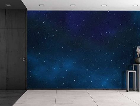 Galaxy Bedroom, Starry Ceiling, Modern Decorating, Sky Ceiling, Wall Murals Diy, Light Blue Paints, Large Wall Murals, Night Sky Painting, Ceiling Murals