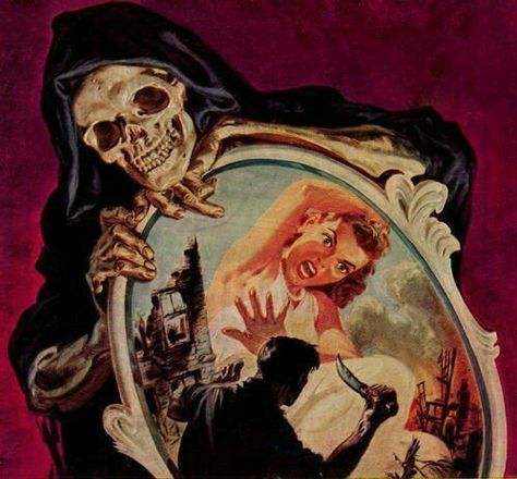 Grim reaper Strange Stories, Horror Book Covers, Classic Monsters, Pulp Art, Scary Art, Vintage Horror, Ap Art, Vintage Portraits, Vintage Comics