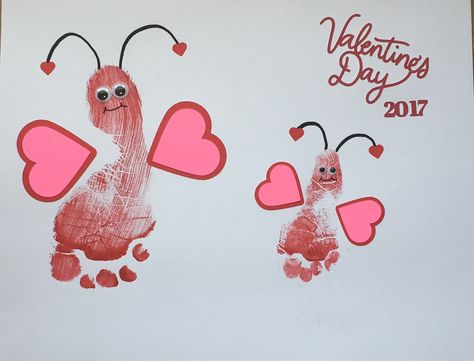 Babies Images, Crafts For Babies, Vday Crafts, Baby Art Crafts, Baby Footprint Art, February Crafts, Easy Valentine Crafts, Valentine Craft, Baby Art Projects