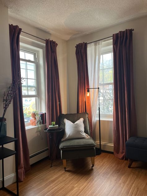 Mauve Living Room Decor, Mauve Velvet Curtains, Mauve Curtains Living Room, Moody Living Room Curtains, Moody Curtains Living Room, Burgundy Curtains Living Room, Dusty Rose Living Room, Moody Curtains, Floor Length Curtains