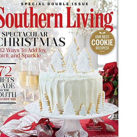 RX_1611_White Cake Cover_2016 Cookies To Decorate, Ermine Frosting, Southern Living Christmas, Fluff Desserts, White Cakes, Christmas Cake Recipes, Classic Candy, Party Plan, Christmas Cover