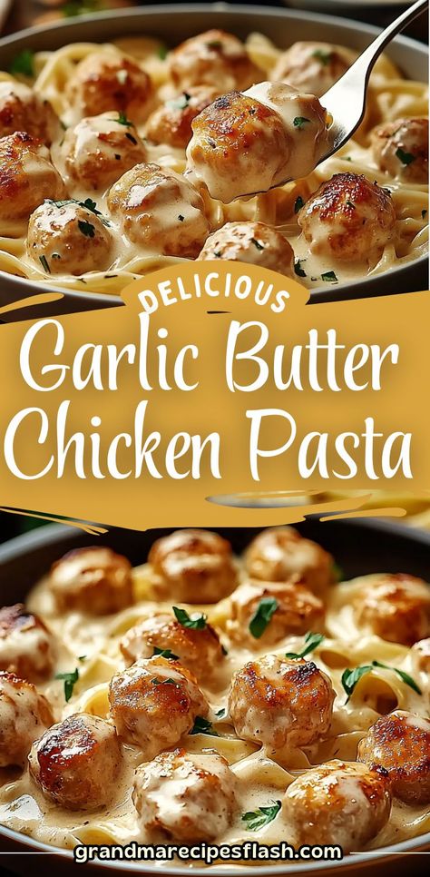 These Garlic Butter Chicken Bites with Creamy Parmesan Pasta are the perfect combination of juicy chicken and rich, creamy pasta. Infused with garlic butter and parmesan, this dish is bursting with flavor and perfect for a cozy dinner. Creamy Parmesan Pasta, Garlic Chicken Bites, Garlic Butter Chicken Bites, Butter Chicken Bites, Creamy Parmesan Chicken, Garlic Butter Pasta, Garlic Chicken Pasta, Chicken Parmesan Pasta, Kidney Friendly Foods