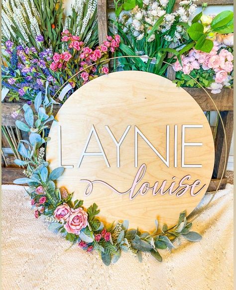 Custom Name Sign, Nursery Name Sign, Personalized Wood Signs, Girl Nursery Wall, Wood Name Sign, Round Wood Sign, Felt Baby, Baby Name Signs