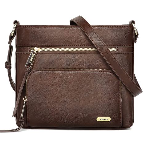 Faux Leather Crossbody Shoulder Bag With Zipper Pocket, Crossbody Shoulder Bag With Zipper Pocket In Faux Leather, Light Brown Crossbody Bag With Zipper Closure, Vacation Purse, Leather Crossbody Shoulder Bag With Anti-theft Pocket, Best Crossbody Bags, Brown Crossbody Shoulder Bag With Anti-theft Pocket, Crossbody Bags For Travel, Black Crossbody Purse